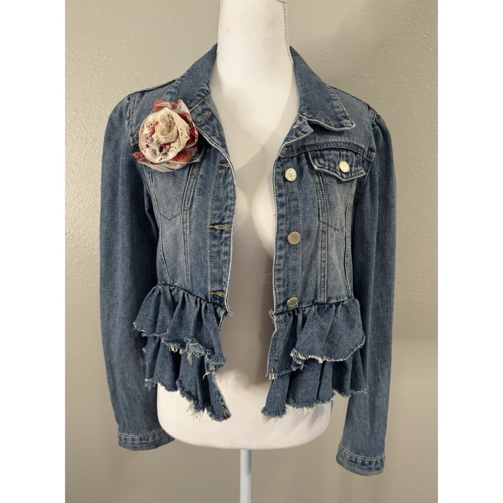 Upcycled Denim Jacket  Women - Picture 2 of 9